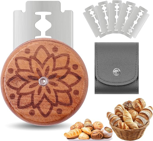 UFO Bread Lame Cutter for Homemade Sourdough,Bread Scorer Tool for Sourdough with 5 Blades and Case,Slashing Tool Bread Cutting Knife for Artisan Bread and Baguette Makers,Dot flower