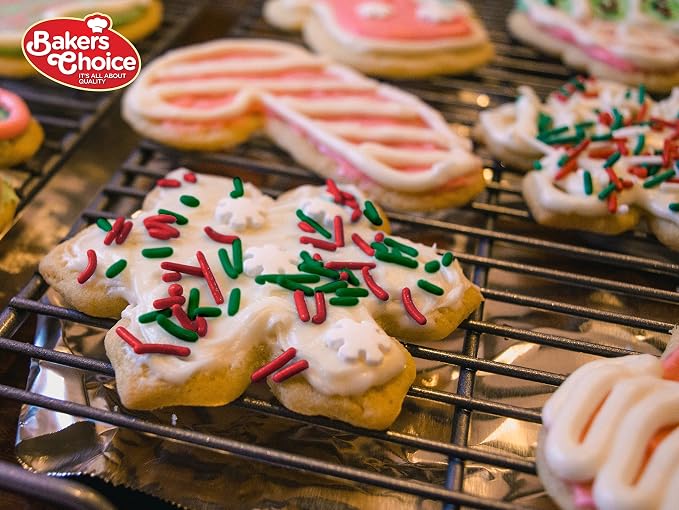 Baker's Choice Christmas Sprinkles For Baking - Sprinkles - Christmas Jimmies Sprinkles for Cookie Decorating - Dairy Free, Kosher 2.8 oz., Red & Green