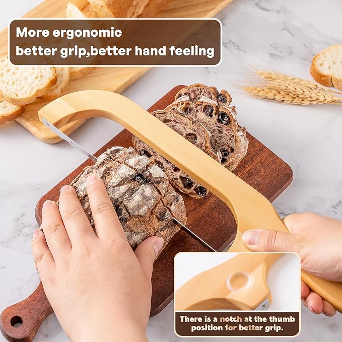 Pranski Bread Knife for Homemade Bread 14.5'' Sourdough Bread Knife, Premium Slicer for Homemade Bread, Baguettes and More Cuts Thin, Ergonomic Handler Premium Sharpness Blade