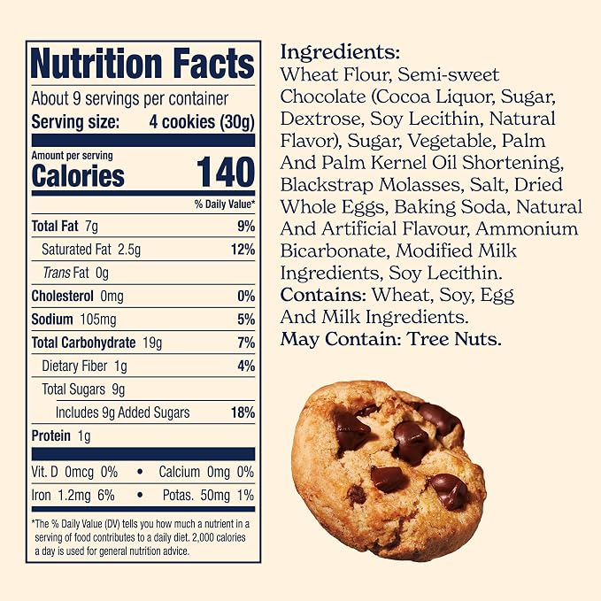 Famous Amos Original Recipe Chocolate Chip Bite-Size Cookies, 30 Pack Box, 30 oz