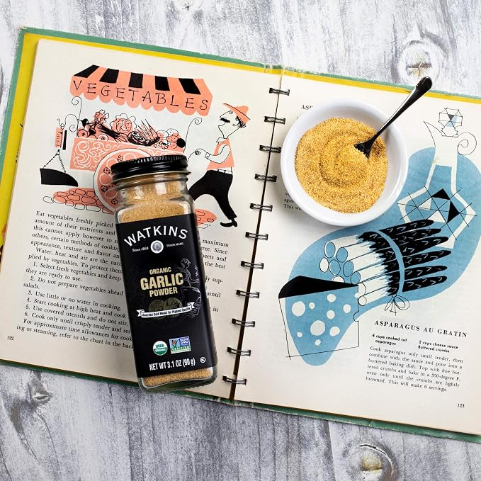 Watkins Gourmet Organic Spice Jar, Garlic Powder, 3.1 Ounce Jar, 3 Count