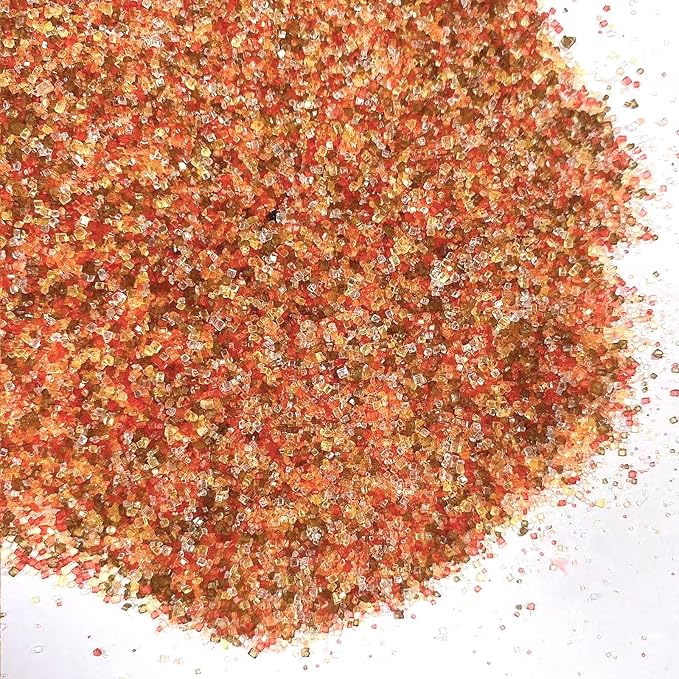 PhilaeEC Autumn Sanding Sugar Edible Orange Yellow Red White Brown Sparkling Crystals for Baking Cake Decoration Cookie Ice Cream Cupcake Toppers Fall Thankgiving Supplies 5oz