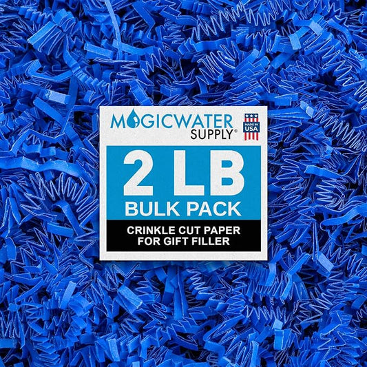 MagicWater Crinkle Cut Paper for Gift Baskets - 2LB - Sky Blue - Perfect for Shredded Paper Filler, Basket Filler, Gift Boxes, Bridesmaid Gifts, Christmas Stuffers & More – Ideal for All Occasions