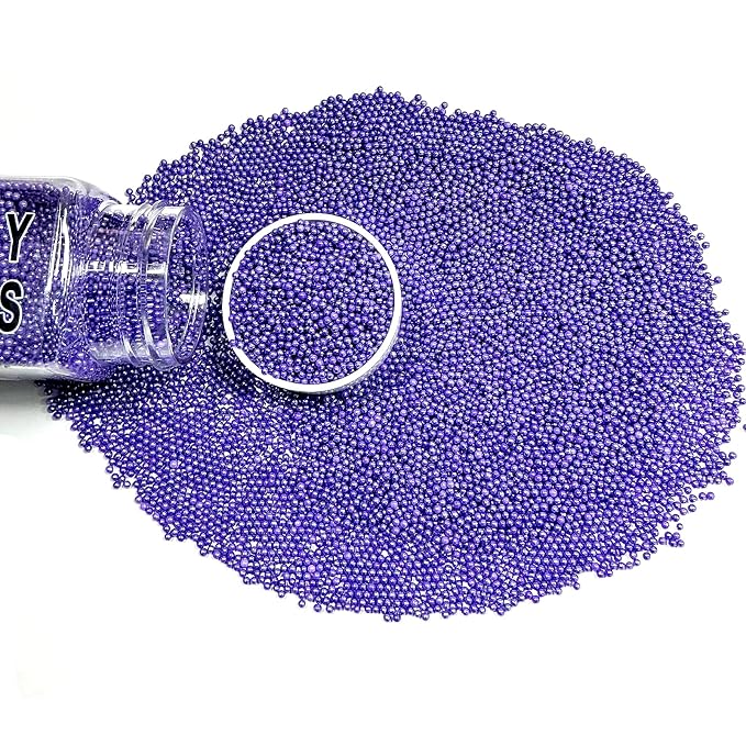 Homipooty Nonpareils Sprinkles Edible Purple Pearl Sugar Sprinkles 110g/3.88oz 2mm Mini Purple Pearls Baking Cakes Cupcake Topper and Cake Decorations for Valentines Day Halloween Christmas