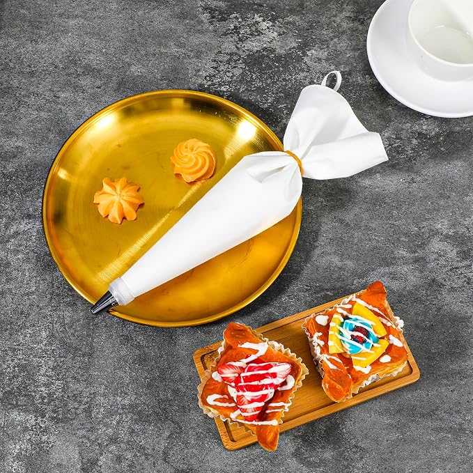 4Pcs Cotton Cloth Piping Bags, Reusable Icing Bags Anti Burst Cake Decorating Bags 12 inch Pastry Cake Piping Bags for Cake Cupcakes Cookies Frosting