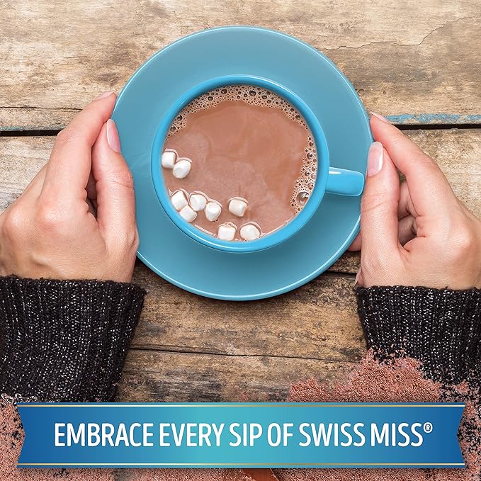 Swiss Miss Chocolate Hot Cocoa Mix With Marshmallows, Hot Cocoa Bar Supplies, 1.38 oz., 8-Count Envelopes