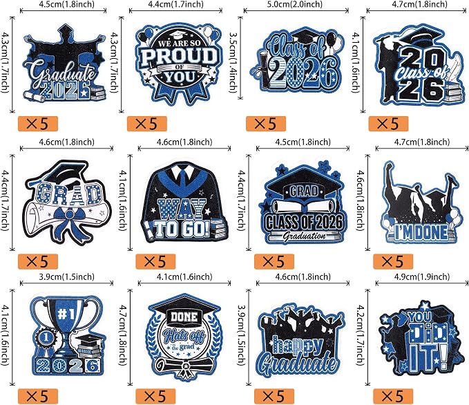 60 PCS Edible 2026 Graduation Cupcake Toppers Class of 2026 Party Cake Decorations Edible Diploma Congrats Grad Cap Cupcake Picks for 2026 Graduation Theme Party Cake Decorations Supplies Black Blue