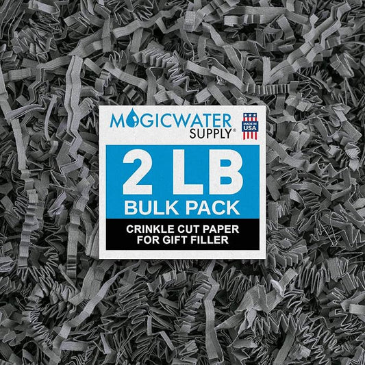 MagicWater Crinkle Cut Paper for Gift Baskets - 2LB - Slate Gray - Perfect for Shredded Paper Filler, Basket Filler, Gift Boxes, Bridesmaid Gifts, Christmas Stuffers & More – Ideal for All Occasions