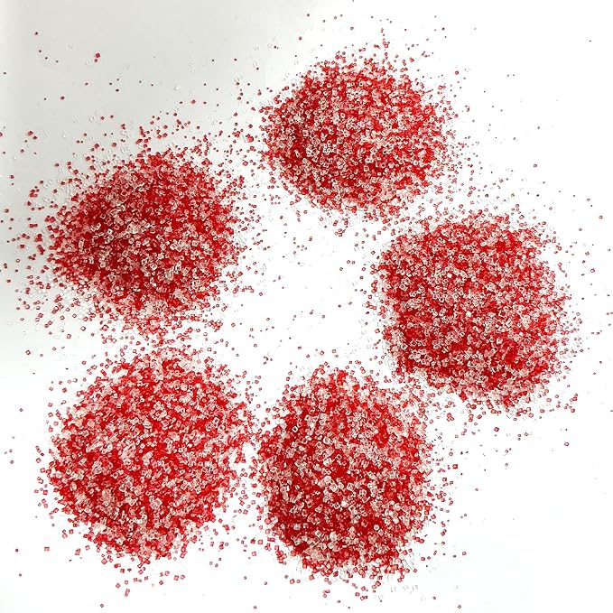 Edible Valentine Themed Sanding Sugar Sprinkles 142g/ 5.01oz Red White Sanding Sugar for Baking and Decorating Topping Cake Cookie Cupcake Topper Ice Cream Supplies
