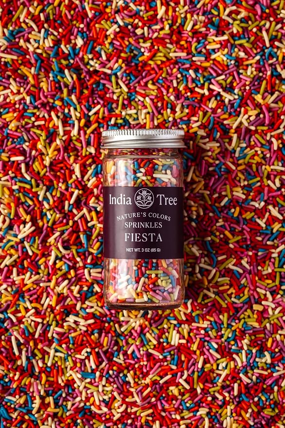 India Tree Nature’s Colors Fiesta Sprinkles, 3 oz Glass Jar