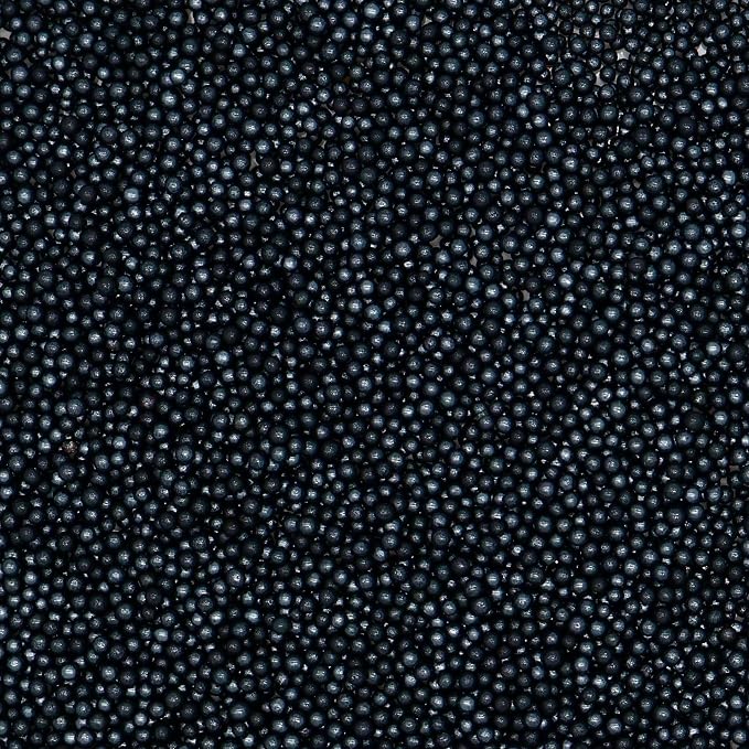 Black Nonpareils Sprinkles | 2mm Mini Edible Pearls | Black Sprinkles | For Baking Dessert Decorating, Cake, Cupcake, Cookie, Ice Cream | Halloween Graduation Christmas Holiday Party