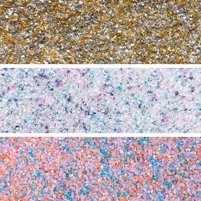 Fancy Sprinkles MVP Fancy Sugar Set | Unicorn Breath, Opal Rain & Filthy Rich | 3 Best-Selling Sanding Sugars for Cocktail Rimming & Baking | Gift for Bakers | 3 Pack (4.6 oz)