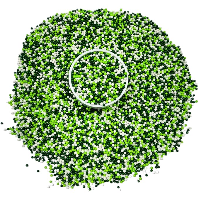 Sentovac 2mm St.Patrick Day Nonpareils Pearl Sugar Sprinkles for Cake Decorating Edible Cake Cupcake 1 Bottle 3.88oz/110g Sprinkles for Decorating
