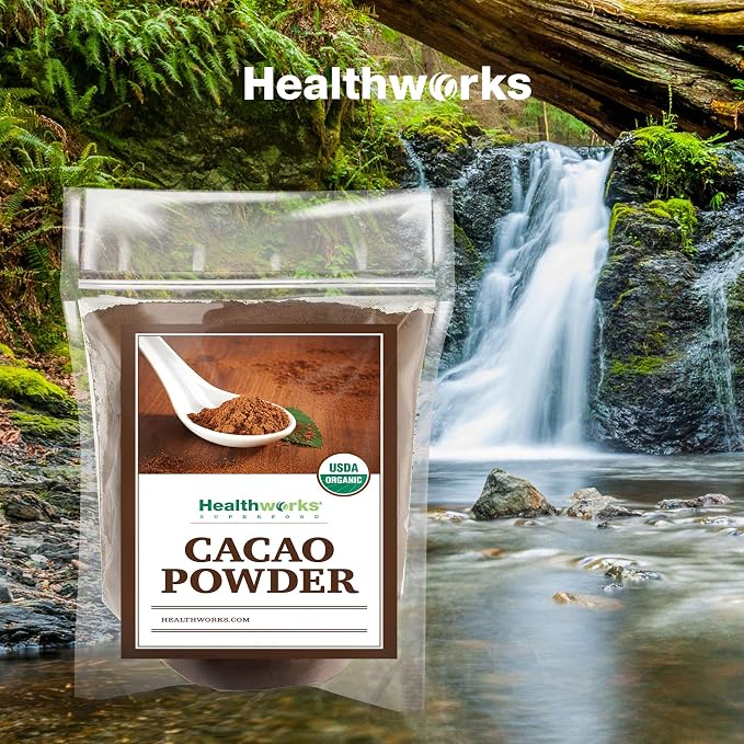Healthworks Superfoods Organic Cacao Powder - 32 Oz / 2 Lbs - Cocoa Chocolate Substitute - Rich Chocolate Flavour - Sugar-Free, Keto, Vegan & Non-GMO - Peruvian Bean/Nut Origin - Antioxidant Superfood