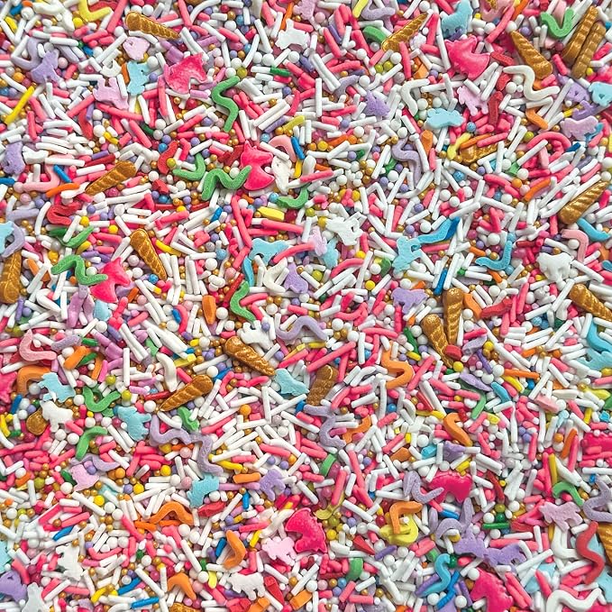 Fancy Sprinkles Unicorn Fantasy Sprinkles | Pink, Purple & White Jimmies with Gold Unicorn Horns | Cake, Cupcake & Cookie Decorating | Girls Birthday & Party | 1 Pack (0.5c)