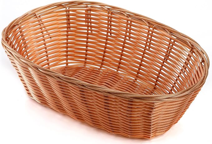 Yesland 12 Pack Plastic Oval Basket Small Gift Baskets, Food Storage Basket & Fruit Basket, 10 x 5.8 x 2.75 Inches Bread Basket Bin for Kitchen, Restaurant, Centerpiece Display, Christmas Gifts