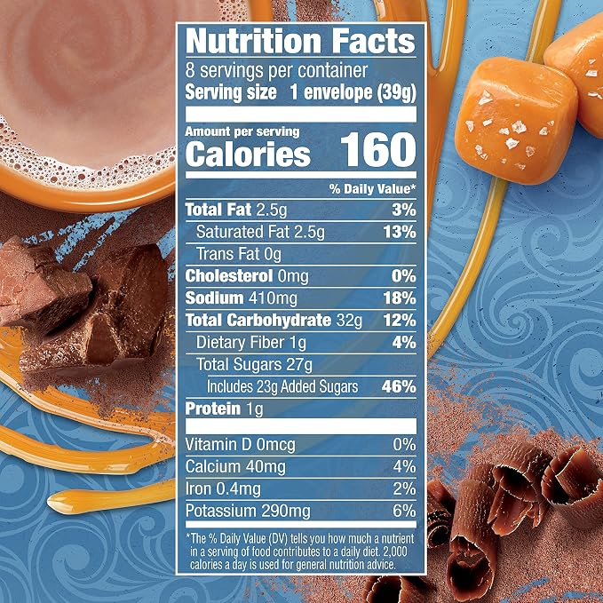 Swiss Miss Salted Caramel Flavored Hot Cocoa Mix, 1.38 oz 8 ct (Pack of 5)