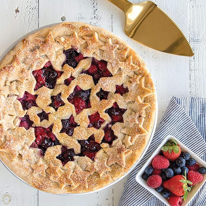 Nordic Ware Stars and Cherries Pie Top Cutter, Red