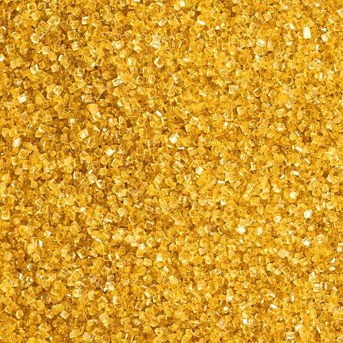 Gold Sprinkles, Gold Sanding Sugar Crystals, 4.6 oz Edible Sparkling Sugar for Baking Topping, Cupcakes, Cookies, Ice Cream & Cake Decorating, Wedding Party Christmas Supplies
