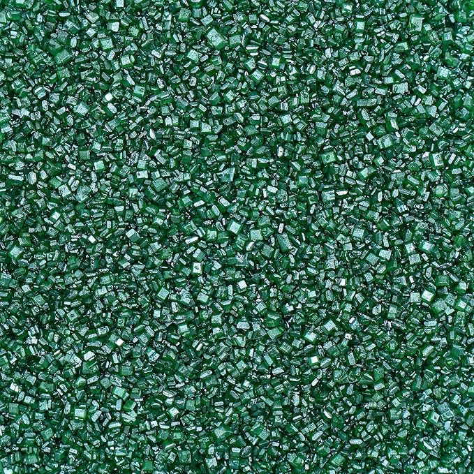 Green Sanding Sugar | Deep Green Sprinkles | Edible Coarse Sugar Crystals | For Baking Dessert Decorating, Cake, Cupcake, Cookie, Ice Cream | Christmas St Patrick's Day Holiday Party | 4.6 Ounces
