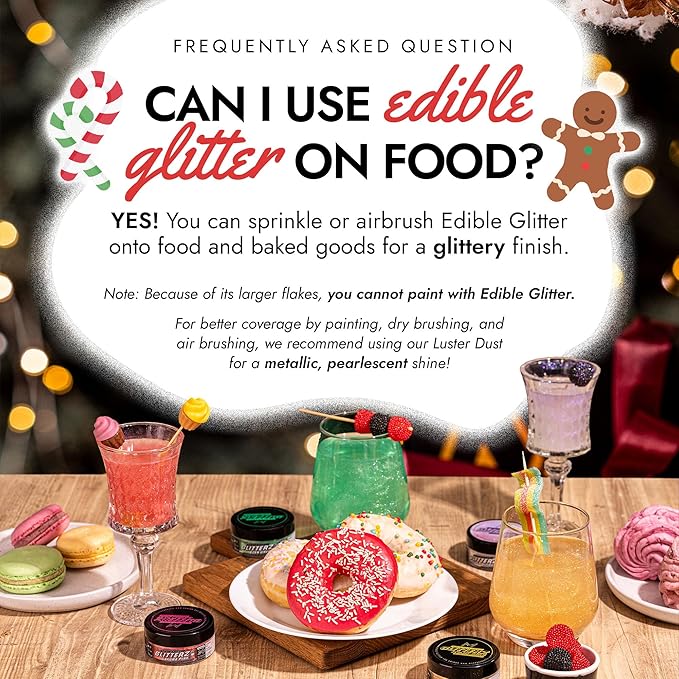 MONÉGASQUE Iridescent Edible Glitter for Drinks 10g – Edible Glitter for Cakes & Cocktails - 4th of July Drink Shimmer Powder - Food Decorating Sprinkles, Cake Decorations, & Cupcake Decorations Spray
