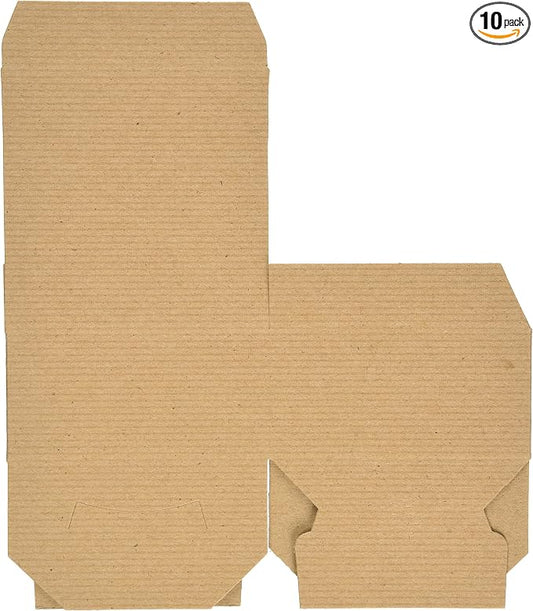 A1 Bakery Supplies Preimer High Kraft Pinstripe Brown Treat Gift Boxes (4 in X 4 in X 2 in 10 Pack)