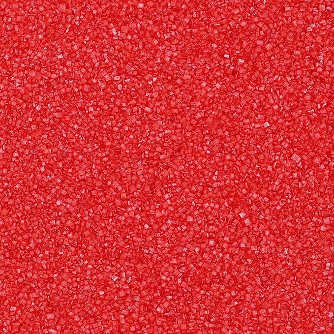 Red Sanding Sugar | Red Sprinkles | Edible Coarse Sugar Crystals | For Baking Dessert Decorating, Cake, Cupcake, Cookie, Ice Cream | Christmas Valentine's Day Holiday Party | 4.6 Ounces