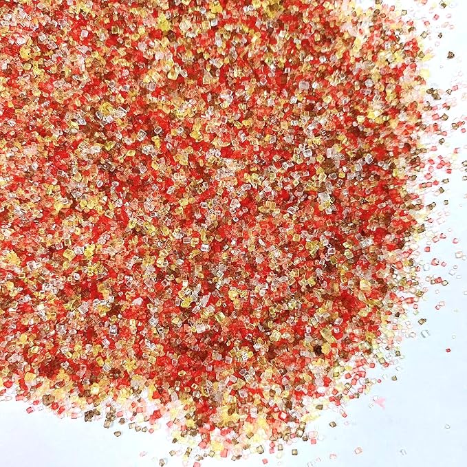 Sentovac Autumn Sanding Sugar Crystals for Baking Edible Fall Thanking Themed Crystals Sparkling Sugar Sprinkles Cake Cookie Cupcake Topper Ice Cream Decoration Supplies