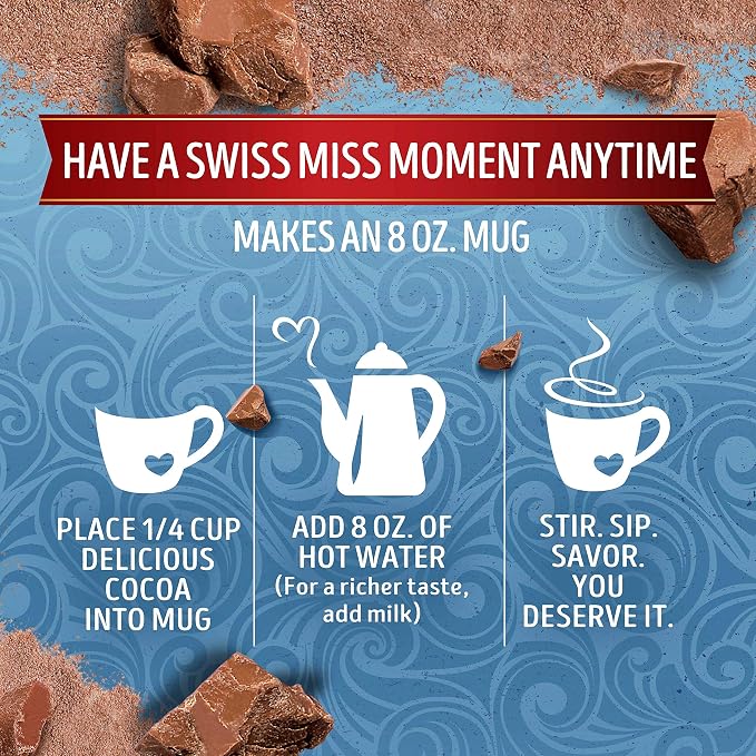 SWISS MISS Milk Chocolate Flavored Hot Cocoa Mix, 38.27 OZ Square Canister (Pack of 2)
