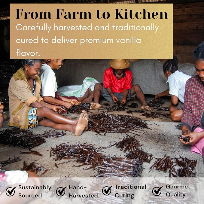 Vanilla Beans 50 Count, Grade A Vanilla Bean Pods 6–7 Inches, Whole Vanilla Beans for Homemade Vanilla Extract, Bourbon Vanilla Pods, Fresh, Moist & Aromatic, Non-GMO