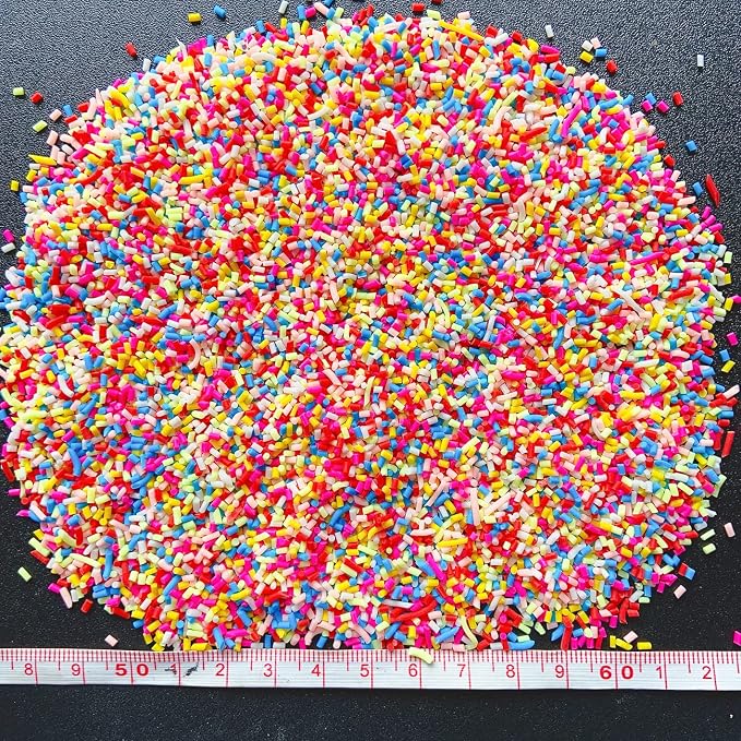 EHOPE 50g Fake Sprinkles Resin Sprinkles Fake Candy Sprinkles Clay Sprinkles Polymer Sprinkles Polymer Clay Slices for Nail Art DIY Crafts Cake Phone Case(Red Sugar granules-11）