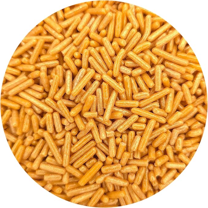 NCS Pearlized Gold Jimmies Edible Sprinkles – Cupcake, Cake & Cookie Decorations, 7 oz