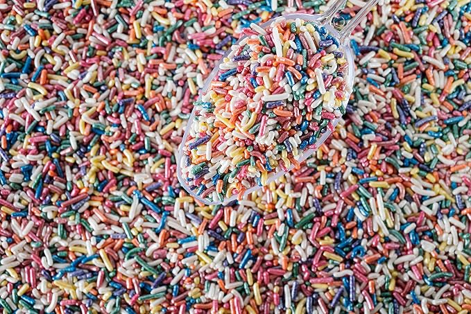 METALLIC SHIMMER PEARL RAINBOW SPRINKLES-Dairy Free,Gluten-free,Egg Free,Vegan,Soy Free,Nuts Free,Kosher,Cookies,Cupcakes,Cake Topper,Jimmies,Large,Bulk Candy,1.5 LBS