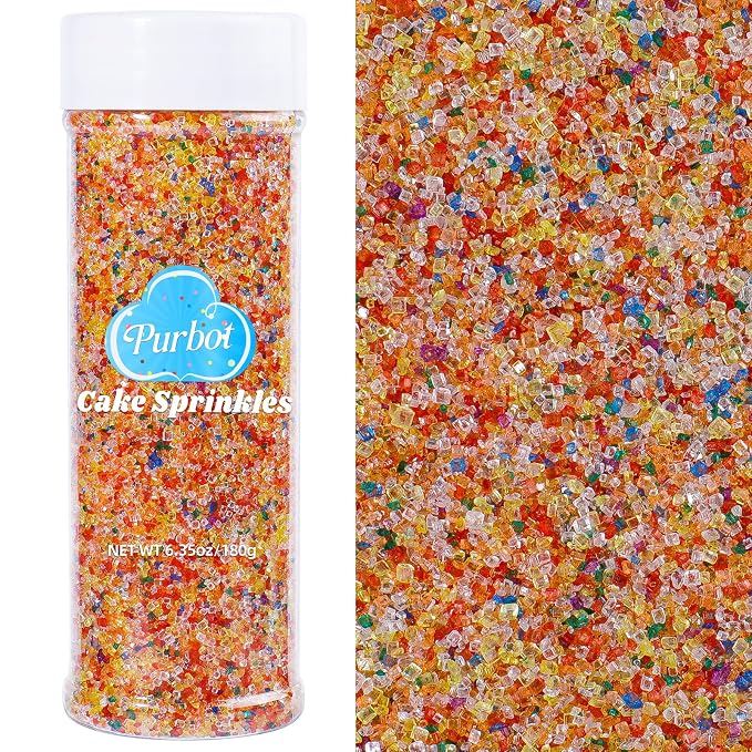 Rainbow Sprinkles Sanding Sugar for Baking, 6.35oz/180g Edible Sparkling Course Sugar Sprinkles for Cakes Cupcakes Cookies Ice Cream