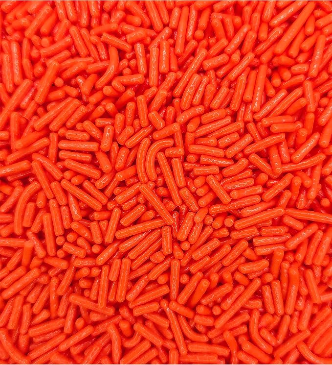 NCS Orange Jimmies Edible Sprinkles – Cupcake, Cake & Cookie Decorations, 7 oz