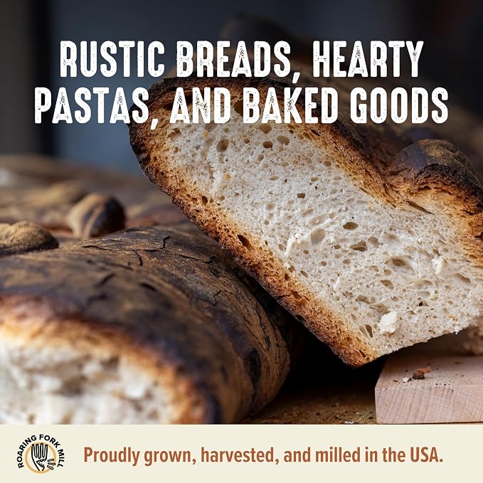 Roaring Fork Mill Emmer 00 Flour - Stone-Milled USDA Organic & Regenerative Organic Certified heritage and Ancient Grain Flour, Regenerative Baking Flour for Bread, Pasta & Artisan Baking