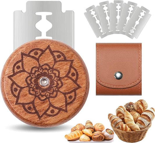 UFO Bread Lame Cutter for Homemade Sourdough,Bread Scorer Tool for Sourdough with 5 Blades and Case,Slashing Tool Bread Cutting Knife for Artisan Bread and Baguette Makers,Dot flower