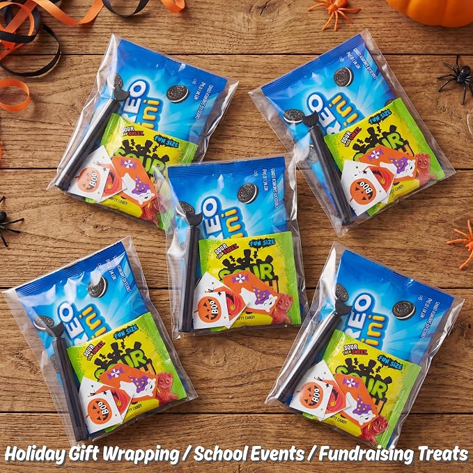 Wowfit 200 Count 5x7 Inch Clear Cellophane Plastic Bags, Resealable Self-Sealing Cello Bags Good for Cookies, Decorative Wrappers, Party Favors, Candy and More