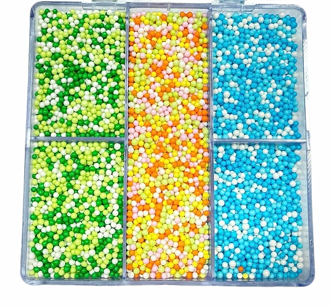 Sentovac 2mm Nonpareils Pearls Mixing Cake Sprinkles Cake and Cupcake Topper Decorations Sprinkles for Decorating Party Supplies