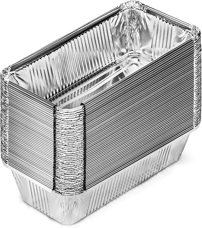 DecorRack 40 Bread Loaf Pans 8.5 x 4.5 Inch 2 Lb Aluminum Foil Pans Food Storage Container, For Cooking, Baking, Storing, Meal Prep Homemade Bread Pans (40 Pack)