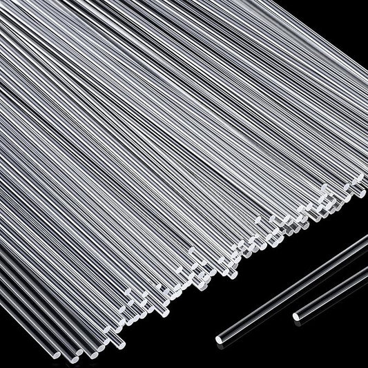 Zopeal 200 Pcs Acrylic Lollipop Sticks Clear Cake Pops Rods Cake Topper Candy Cupcake Treat Stick for Wedding Chocolate Cookie Dessert Handmade DIY Crafts Party Decor Gardening(12 x 0.12 Inches,Clear)