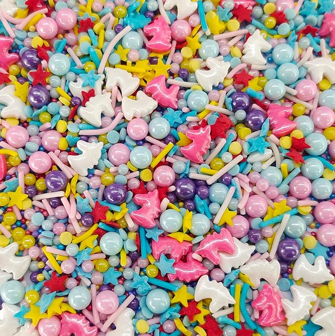 Sentovac Edible Unicorn Mix Sprinkles for Decorating | Edible Cake Cupcake Sprinkles 1 Bottle 3.35oz/ 95g | Cookie and Ice Cream Topper Decorations