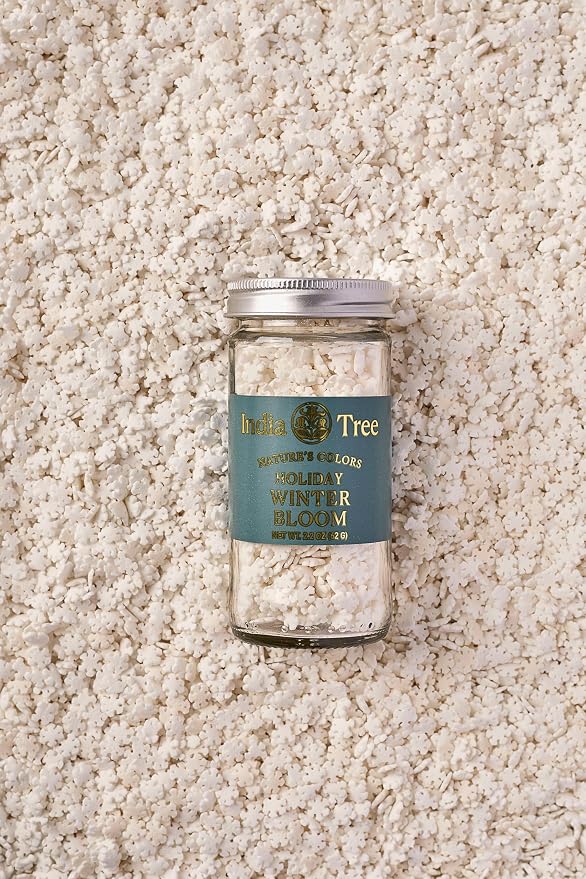 India Tree Nature’s Colors Cake Decorations Winter Bloom Sprinkles in Glass Jar, Plant-Based Food Coloring, Non-GMO, No Artificial Dyes, Baking and Dessert Topping, 2.2 oz