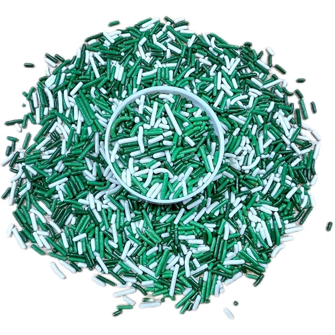 Sentovac Edible St Patrick's Day Green and White Mixing Jimmies Sprinkles for Cake Decorating Baking | Cupcake Toppers Cake Decorations| Celebrations Shower Party Supplies 78g/2.75oz