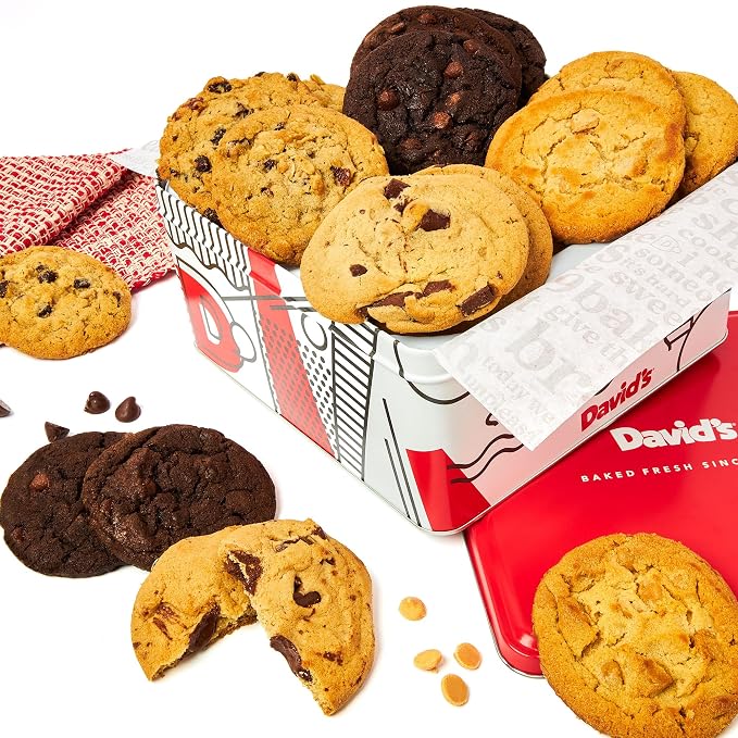 David's Cookies 2lbs Assorted Flavors Fresh Baked Cookies - Handmade and Gourmet Cookies - Delectable and Made with Premium Ingredients - Cookie Gift Basket - Great Gift For All Occasions