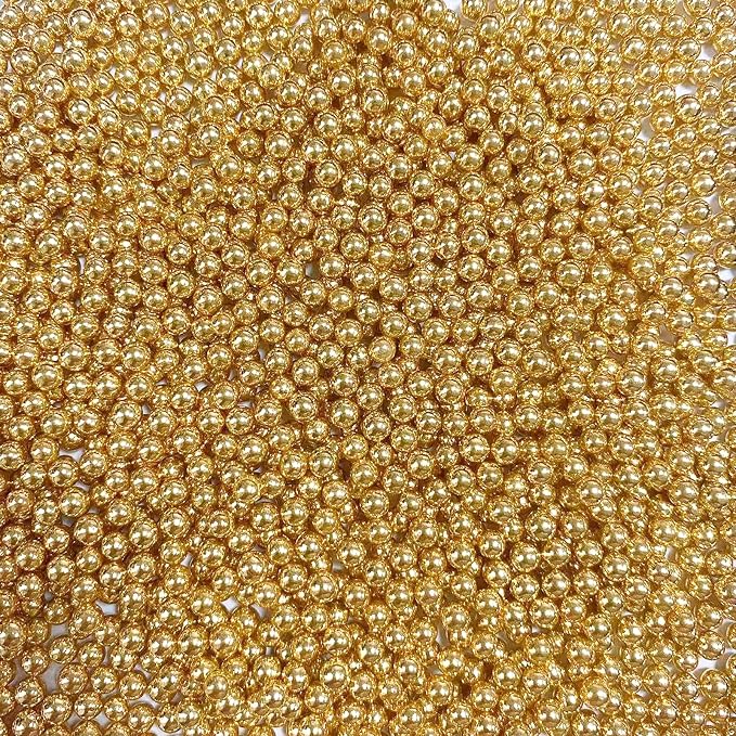 Sentovac 4mm Gold Pearl Sprinkles Edible Cake Decorating Sugar Candy Cookie Cake Cupcake Topper Ice Cream Baking Decorations Halloween Christmas Valentines Wedding Supplies