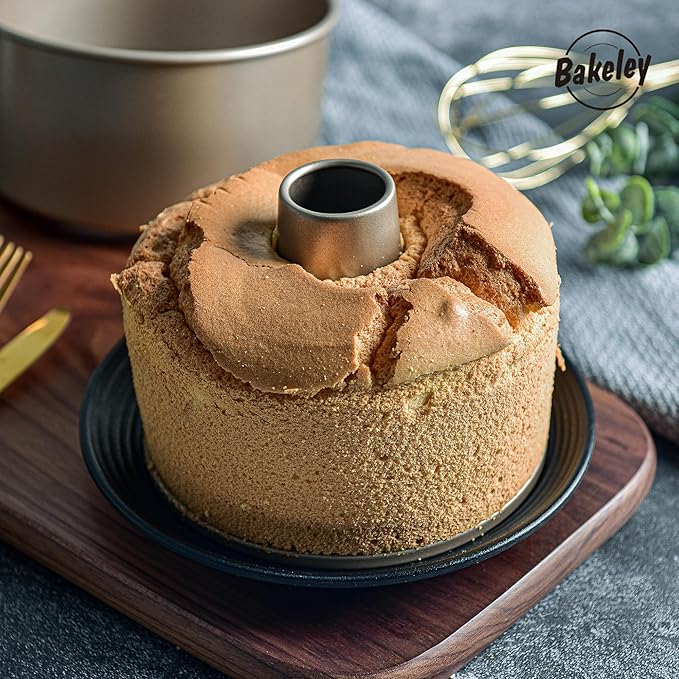Angel Food Cake Pan, 6-Inch with Removable Loose Bottom Non-Stick Chiffon Tube Pan for Oven and Instant Pot Baking (Champagne Gold)