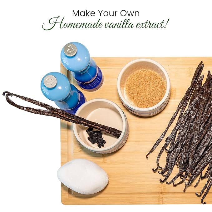25 Count Organic Madagascar Vanilla Beans – Grade A Bourbon Pods | Gourmet Whole Vanilla Beans for Baking, Cooking, Extract Making | Rich Aroma, Premium Flavor, Non-GMO, Vegan