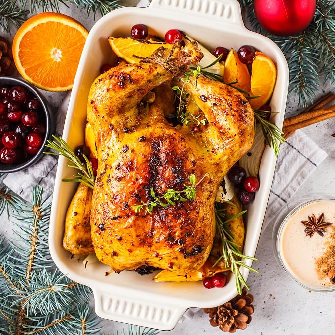 Sunvivi 30lb 26-Quart Roaster Oven, Electric Roaster Oven with Viewing Lid, Turkey Roaster with Unique Defrost/Warm Function, Large Roaster with Removable Pan & Rack, Stainless Steel, Red