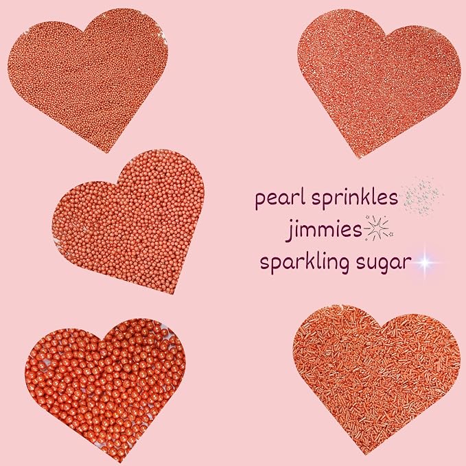 Confect Rose Gold Sprinkles – Edible Sprinkles Mix with Dragees, Jimmies & Sparkling Sugar for Cake & Cupcake Decoration, Perfect for Birthdays, Weddings & Parties | Vegan, Gluten-Free, Nut-Free, Soy-Free, Dairy-Free, Palm Oil-Free -5 Oz